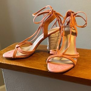 NEW Gibson Latimer Tasha Espadrille Suede Ankle Tie Heels